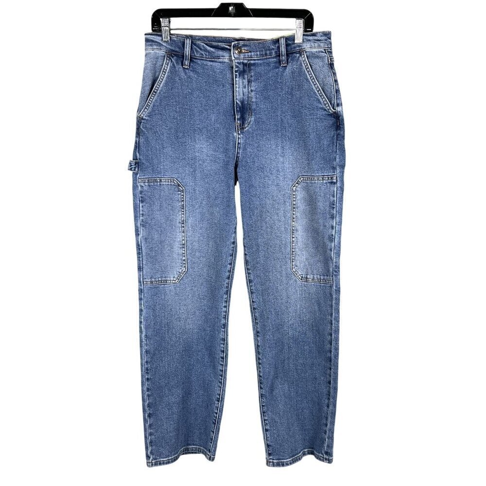 NWT And Now This Womens US 10 Utility Denim Jeans High Rise Straight Leg Skater
